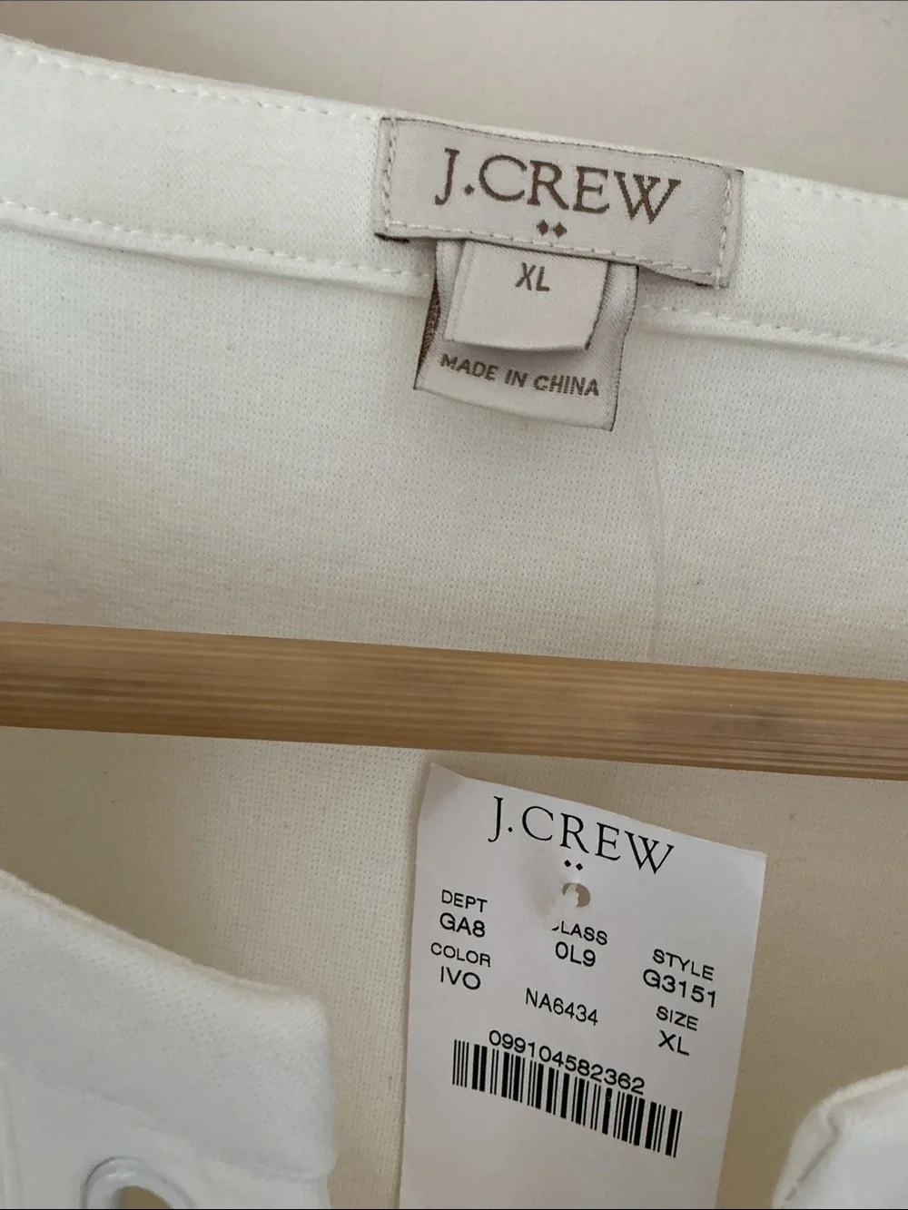 J. CREW Lace-Up White Short Sleeve Tee